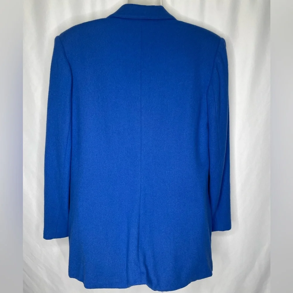 Savannah Wool Royal Blue One Button Blazer Sz 12 - Picture 3 of 10